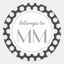 Den Monogrammed svarten & vit pricker - DIY-märkre Klistermärken