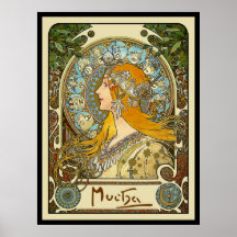 Den Mucha art nouveauaffischen - Zodiac - La putsa