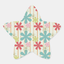 Den nätt Retro färgrika väggen blommar randmönster Stjärnformade Klistermärken