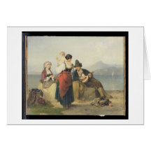 Den Neapolitan familjen, 1865 (olja på panel) Hälsnings Kort