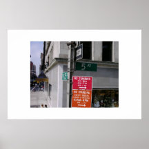 Den New York City gatan undertecknar Affischer