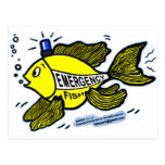 Den nöd- fisken med blått tänder vykort