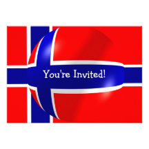 Den norska flagga med bubblar inbjudan