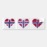Den norska flaggahjärtakor syr nordisk norgeCU Bildekal