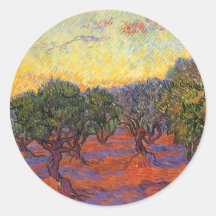 Den olivgröna dungen, Vincent Van Gogh Rund Klistermärke