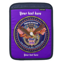Den patriotiska amerikanen behar beskådar noterar iPad sleeve