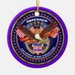 Den patriotiska amerikanen beskådar noterar behar jul dekorationer
