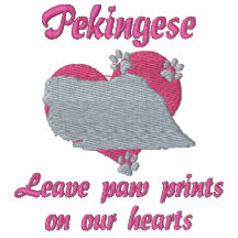 Den Pekingese lämnatass avtryck broderade skjortan