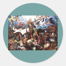 Den Pieter Bruegels "nedgången av den rebelliska ä Rund Klistermärke