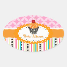 Den PixDezines orangen virvlar runt cupcake-/DIYfä Klistermärke