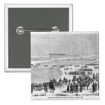 Den Prussian armén som korsar Shleien på Arnis Knappar