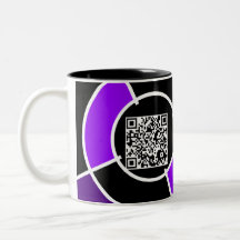 den purpurfärgade bullseyen QR kodifierar Kaffe Koppar