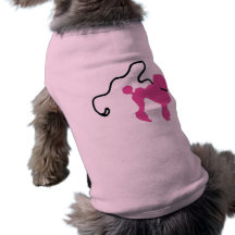 Den Retro 50-tal klädde med filt den rosa pudeln & Djur Tee Shirt