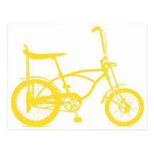 Den Retro bananen placerar cykeln Vykort
