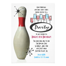 Den RETRO BOWLINGEN KLÄMMER FAST grattis på födels