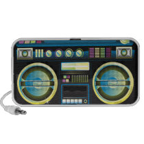 den retro neonblåttbang boxas bergsprängareboombox resehögtaklare