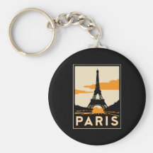 den retro paris art déco reser affischen nyckel ring