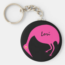 Den Retro rosa Flamingofågeln Keychains EZ2 skrädd Nyckelring