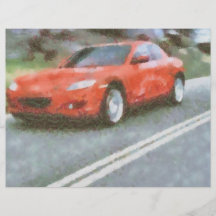 Den röda bilvattenfärgen verkställer custom flyer