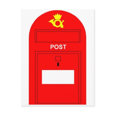 Den röda postboxen vykort från lonvig
