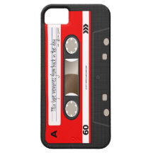 Den röda Retro kassetten tejpar personligfodral iPhone 5 Fodral