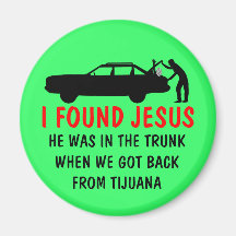 Den roliga ateisten grundar jag Jesus Magnet För Kylskåp