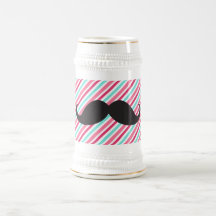 Den roliga handlebarmustaschen på rosa aquablått g mugg