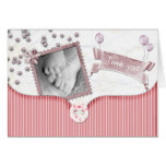 Den rosa baby shower tackar dig att card för flick kort