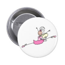 Den rosa Ballerinadansen knäppas Knapp Med Nål