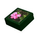 Den rosa hibiskusgåvan boxas smyckeskrin