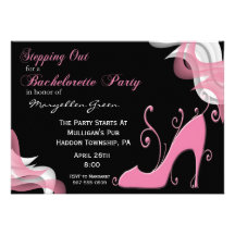 Den rosa kickhälet skor Bachelorette partyinbjudan