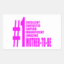 Den rosa moderna mammor som är, numrerar en mor fö rektangelformade klistermärken