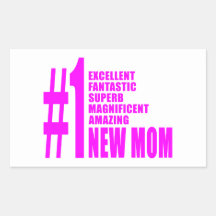 Den rosa moderna nya mammor numrerar en ny mamma retangel klistermärke