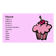 den rosa polkaen pricker muffin, namnger, adressen visitkort