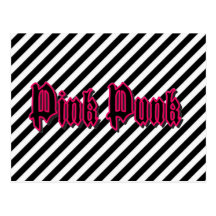 Den rosa punken görar randig Postcard_Pink gränsad Vykort