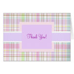 Den rosa purpurfärgade plädet tackar dig hälsningskort
