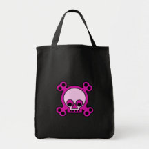 Den rosa Skallen-n-Bonez hänger lös Tote Bags