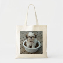 Den Shih Tzu valptotot hänger lös Tote Bag