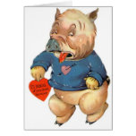 Den ska gulliga grisen tjaller valentin kort för d