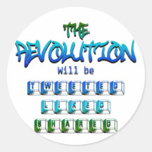 Den ska revolutionen tweeteds gillade delat (Ver.2 Rund Klistermärke