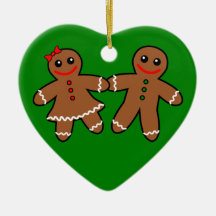 Den söta pepparkakan kopplar ihop julgransdekorationer