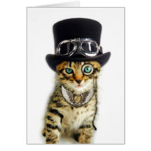 Den Steampunk katten noterar kortet