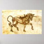 Den Steampunk unicornen skissar affischen