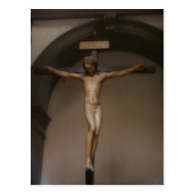 Den summariska crucifixen sculpted vid Michelangel Vykort