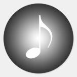 Den svartvita musikalen 8th noterar rund klistermärke