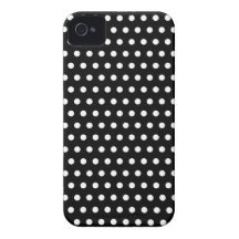 Den svartvita polkaen pricker mönster. Spotty. Case-Mate iPhone 4 Fodraler