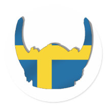 Den svenska Viking hjälmen sjunker av Sverige Runda Klistermärken