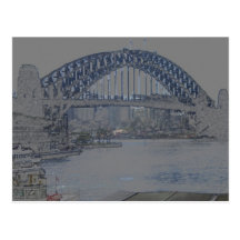 den sydney hamnen överbryggar vykort