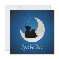 Den tecknadkatten och hund - spara daterainbjudan