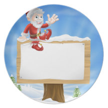 Den tecknadSanta julen undertecknar Tallrik